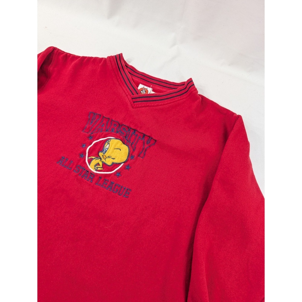 Vintage Tweety Bird Sweatshirt Women XXL Boxy Sweater Ladies Looney Tune Varsity
